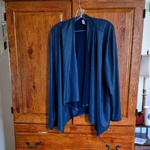 Hot Ginger Plus Size Dark Teal Waterfall Cardigan Coverup 3X